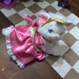 Disney Plush Cat Toy in Pink and Gold Dress
